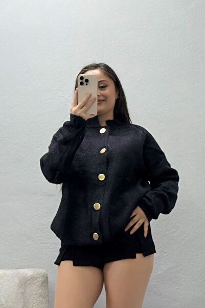 BELENDİR Women's Buttoned Knitwear Cardigan Black