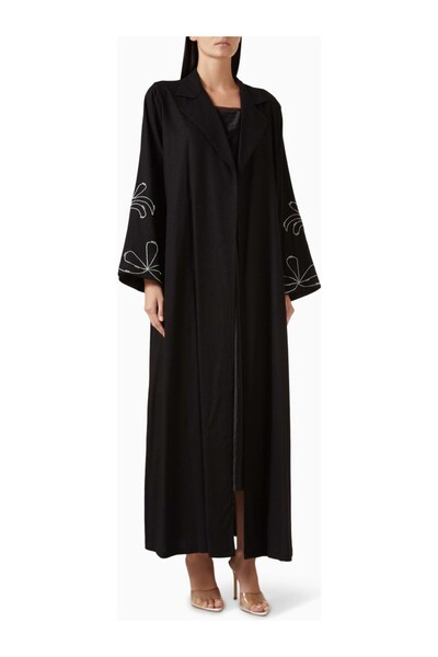 Hessa Falasi Elegant Palm Tree Embroidered Islamic Abaya Capture Sophisticati...
