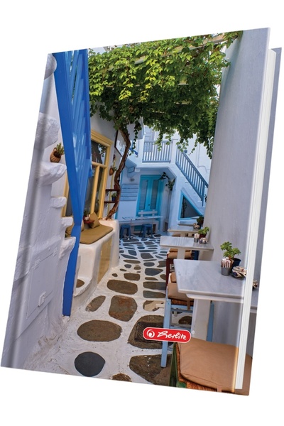 Herlitz Agenda nedatata Herlitz, A5, Motive, 224 pagini, copera din piele sin...