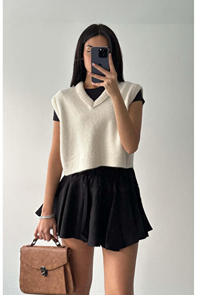 My Blog Stone Color V-Neck Plain Sweater - 2Y231011