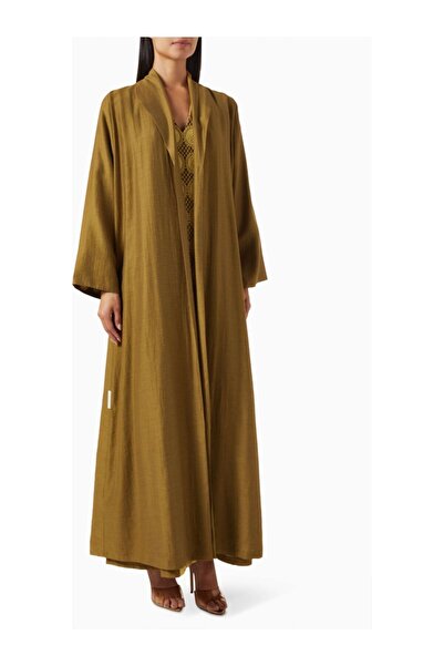 Hessa Falasi Comfortable Cotton Abaya with Stylish Draping and Button Detaili...