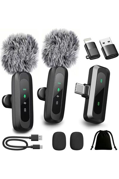 GENERAL Upgraded Mini Microphone for iPhone Android/iPad PC with LED Display,...