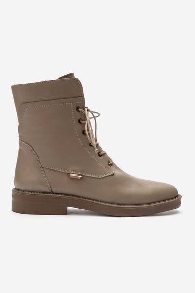 Zeynep Sıradağlı Halsey Genuine Leather Women's Boots Mink Boots