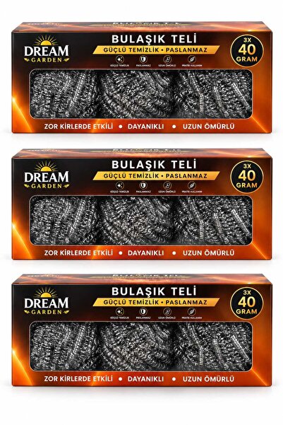 DREAM GARDEN Dishwashing Wire Stainless Steel 3 Boxes of 3 Pieces in Each Box...