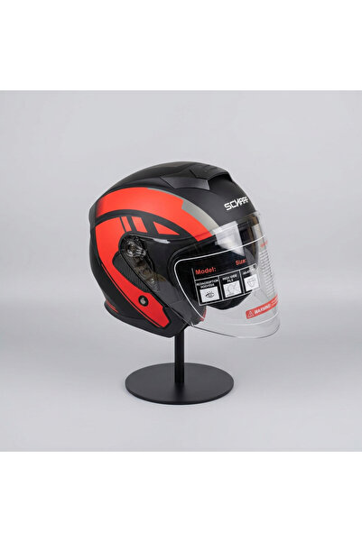 scharf 528 Şeffaf Vizörlü Yarım Motosiklet Kaskı - Güneş Camlı Açık Kask (R1 ...
