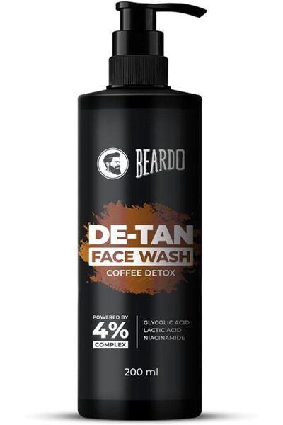 BEARDO DeTan Face Wash for Men, 200ml | Glycolic Acid,Niacinamide & Coffee | ...