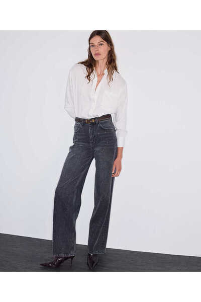 İpekyol Hotfix baskılı wide leg jean pantolon