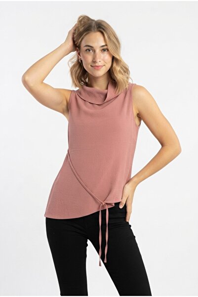 Şeker Portakalım Women's Asymmetrical Cut Tie-Up Low-Cut Back Detailed Sleeve...