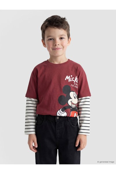 LC Waikiki Tricou de băieți cu imprimeu Mickey Mouse