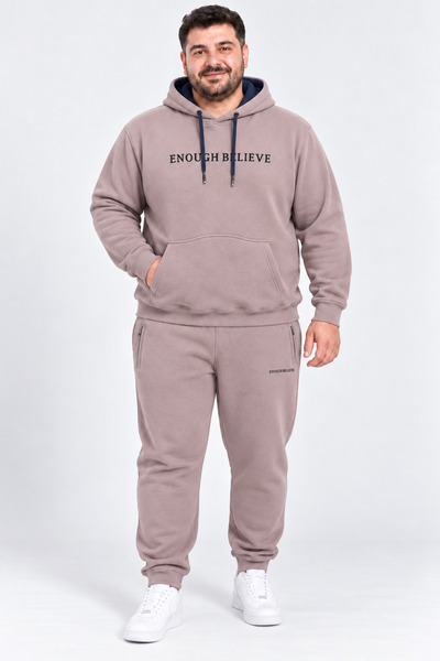 FORE SPORT Men's Hooded 3 Thread Raster Hooded Oversized Tracksuit Set