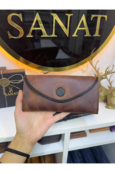 SANAT LEATHER حافظة بطاقات ومحفظة مغناطيسية فاخرة من الجلد الأصلي للهاتف