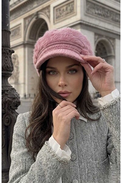 LAGRANZE Striped Knitted Women's Beanie/Hat with Visor