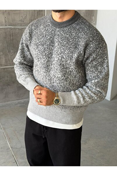 FO4RBS Transitional Pattern Crew Neck Knitwear Gray