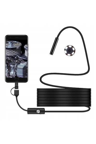 MRG Cameră endoscopică M-Y102, IP67, 5 m, 7 mm, USB-C, Android, 6 LED-uri