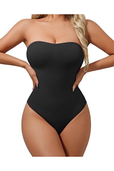 Generic Women’s Tummy Control Shapewear Strapless Sleeveless Bodysuit – Black M