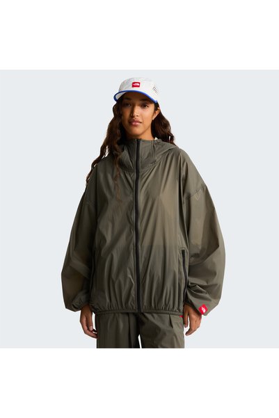 THE NORTH FACE Red Box Packable Hooded Wind Men's Green Jacket