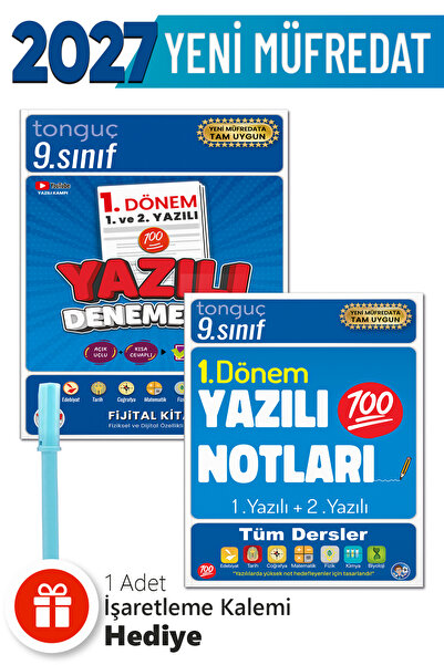 Tonguç Yayınları 9. Sınıf 1. Dönem Yazılı Denemeleri ve Yazılı Notları + Hedi...