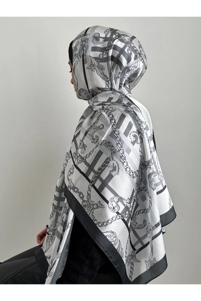 Hepsi Moda Plaid Pattern Janjan Shawl - Gray & Black