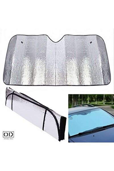 odjas Parasolar Auto, Argintiu Metalizat, 130x60cm, Protectie UV, Ventuze Inc...