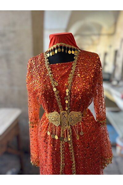MODA Yöresel Çeyrekli Kaftan Şal ve Kemer Dahil (38-50 Beden Uyumlu)