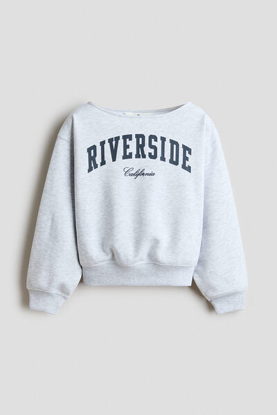 H&M Kayık Yakalı ve İçi Tüylü Sweatshirt
