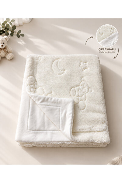 ngn collection Çift Taraflı Welsoft İnterlok Bebek Battaniyesi 80x90 cm Peluş...