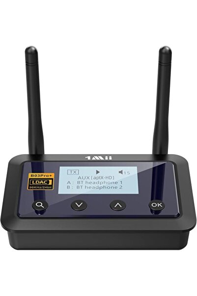 1Mii B03Pro جهاز إرسال واستقبال بلوتوث 5.0 طويل المدى، محول صوت بلوتوث للتلفز...