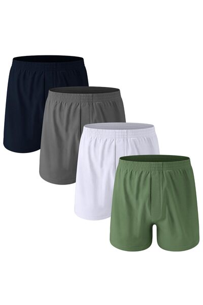 Generic Men's Boxer Shorts 4-Pack Cotton Elastic Waist Breathable No Fly – Wh...