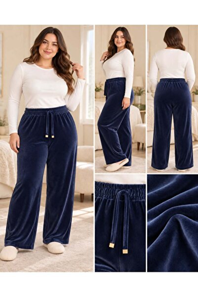 Lady Queen Fransız Kadife Battal Beden Pijama Altı 8021