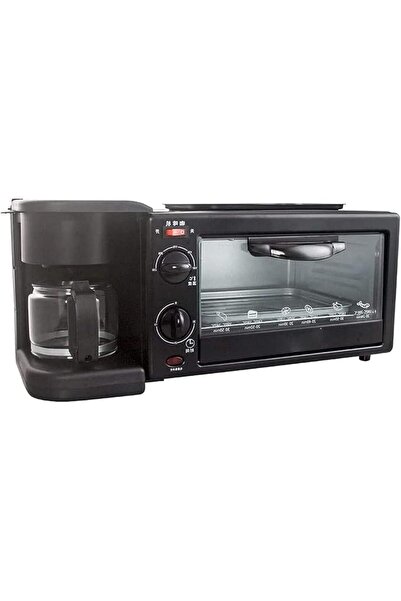 GENERAL ZABEES Toaster Retro 3-In-1 Family Size Breakfast Station, Coffeemake...