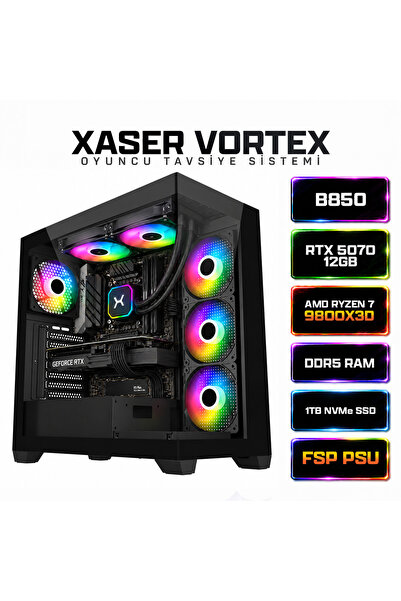 XASER Vortex X300 Ryzen 7 9800X3D 32GB DDR5 Ram 1TB M.2 NVMe SSD 12GB RTX5070...
