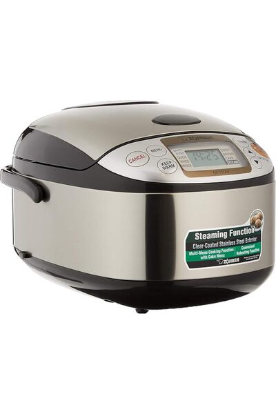 ZOJIRUSHI جهاز طهي الأرز NS-TSQ10 من الفولاذ المقاوم للصدأ باللون البني، 220-...