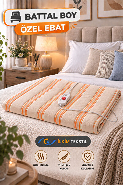 cs ilkim Kapitoneli Lüks Battal Boy (140x175) Elektrikli Battaniye YENİ SEZON