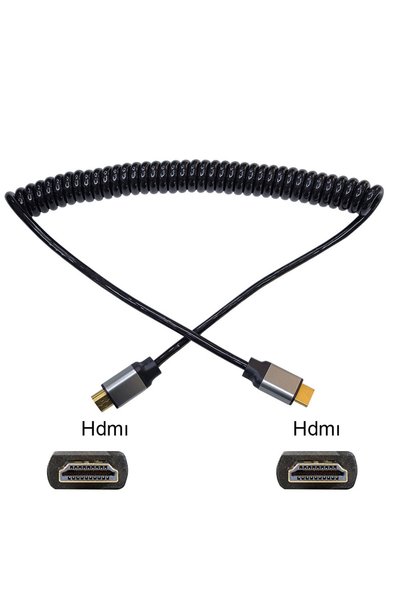 KEEPRO HDMI Spiral Spring Extendable Full Hd 4K 60Hz Cable That Extends from 50cm to 2m