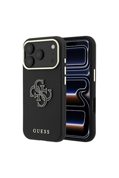 Guess iPhone 18 Pro Max Uyumlu Kılıf Orjinal Lisanslı Yazı ve 4G Büyük Resin ...