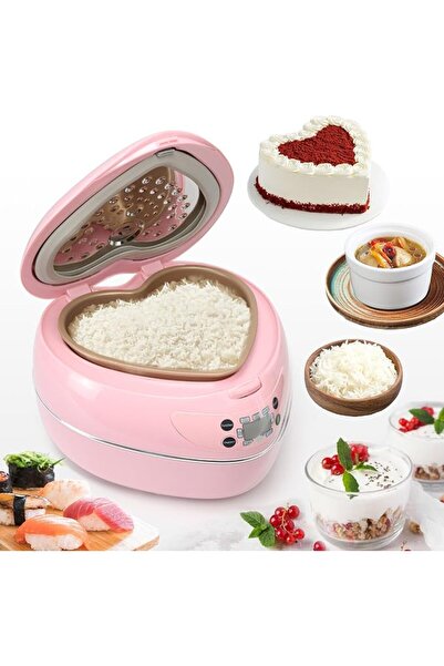 GENERAL جهاز طهي الأرز 6 في 1 على شكل خوخ، جهاز طهي أرز ذكي وجميل باللون الور...