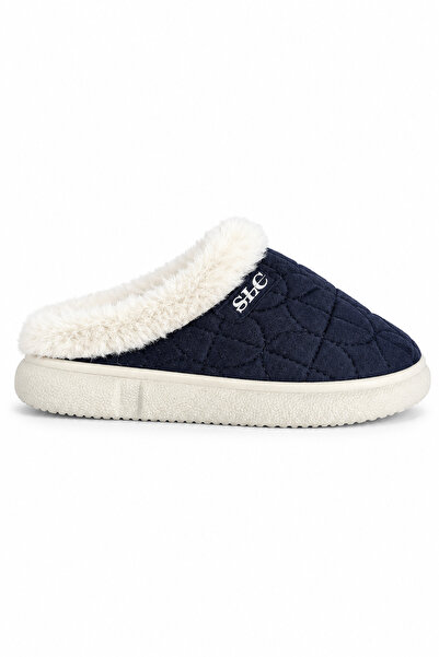 Ekonomik Ayakkabı Unisex Black Plush Home Slippers – Thick Soled Winter Home ...