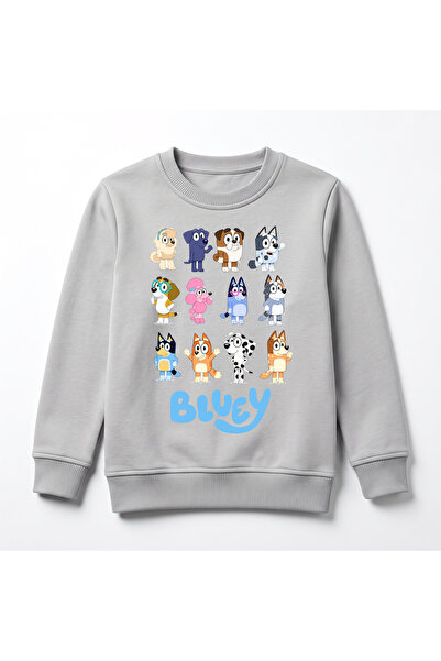 URBANTRENDSTORE سويت شيرت شتوي فاخر للأطفال مطبوع عليه Bluey، سطح داخلي ناعم