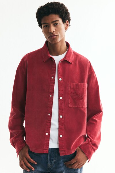 H&M Fitilli Kadife Gömlek Relaxed Fit