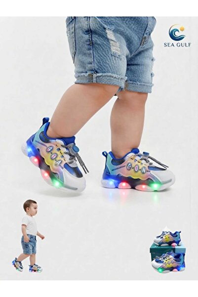 sea gulf Children's Shoes with Light-Up Movement, Comfortable and Easy to Put on