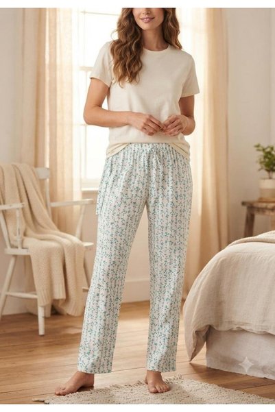 Serena Set 3 /pantaloni de pijama cu imprimeuri delicate
