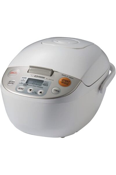 ZOJIRUSHI جهاز طهي الأرز NL-AAC10 من ميكوم (للأرز غير المطبوخ) مع وظيفة التسخ...
