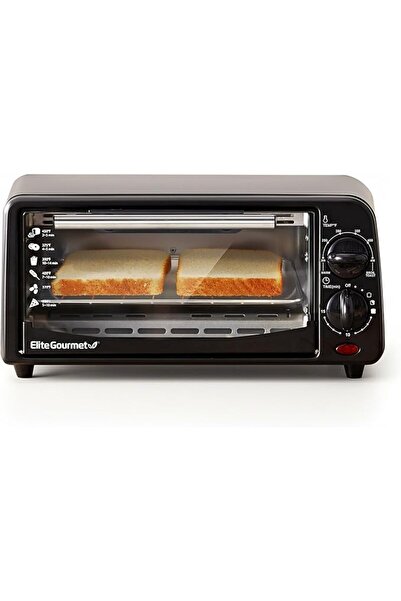Elite Gourmet ETO236 Personal 2 Slice Countertop Toaster Oven with 15 Minute ...