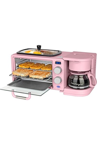 Nostalgia 3-in-1 Retro Breakfast Station - Includes 5 Cup Coffee Maker, Non-S...