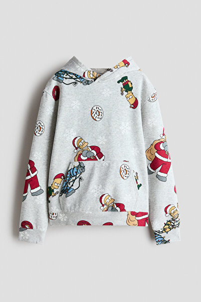 H&M Kapüşonlu ve Baskılı Üst