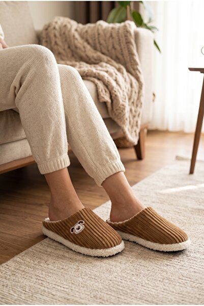 Moda Devrin Women's Mink Cute Dog Embroidered Plush Velvet House Slippers Non...
