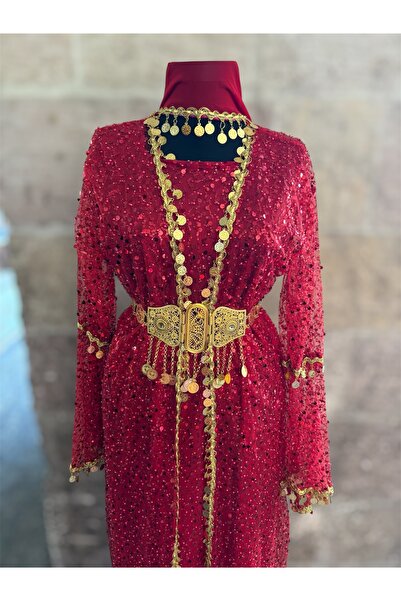 MODA Yöresel Çeyrekli Kaftan Şal ve Kemer Dahil (38-50 Beden Uyumlu)