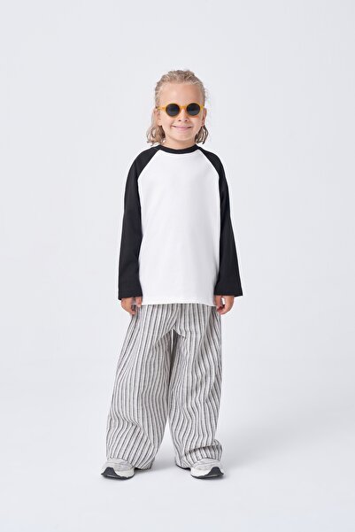 EBU Prive Unisex Children's Striped Pants Set Black