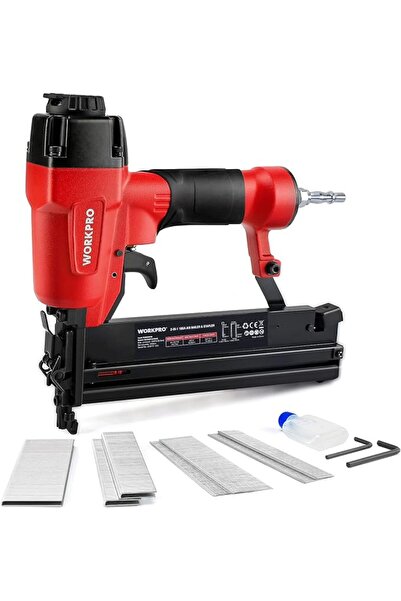 Workpro 2-in-1 Air Brad Nailer and Stapler, 18GA