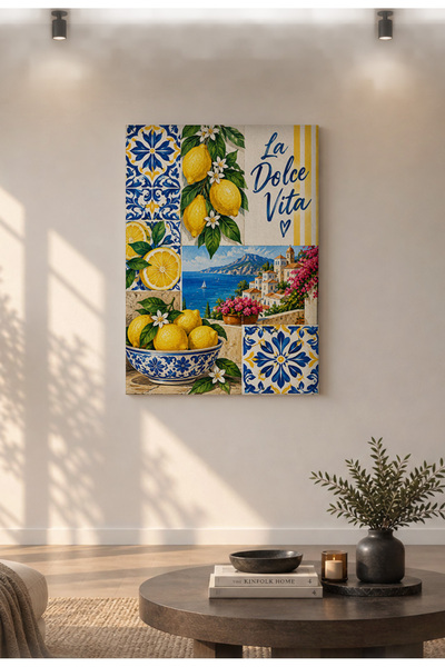 Akdeniz Esintisi Limon Canvas Tablo – Çerçevesiz Duvar Dekoru - 35x50 / 50x70 / 70x100 / 100x140